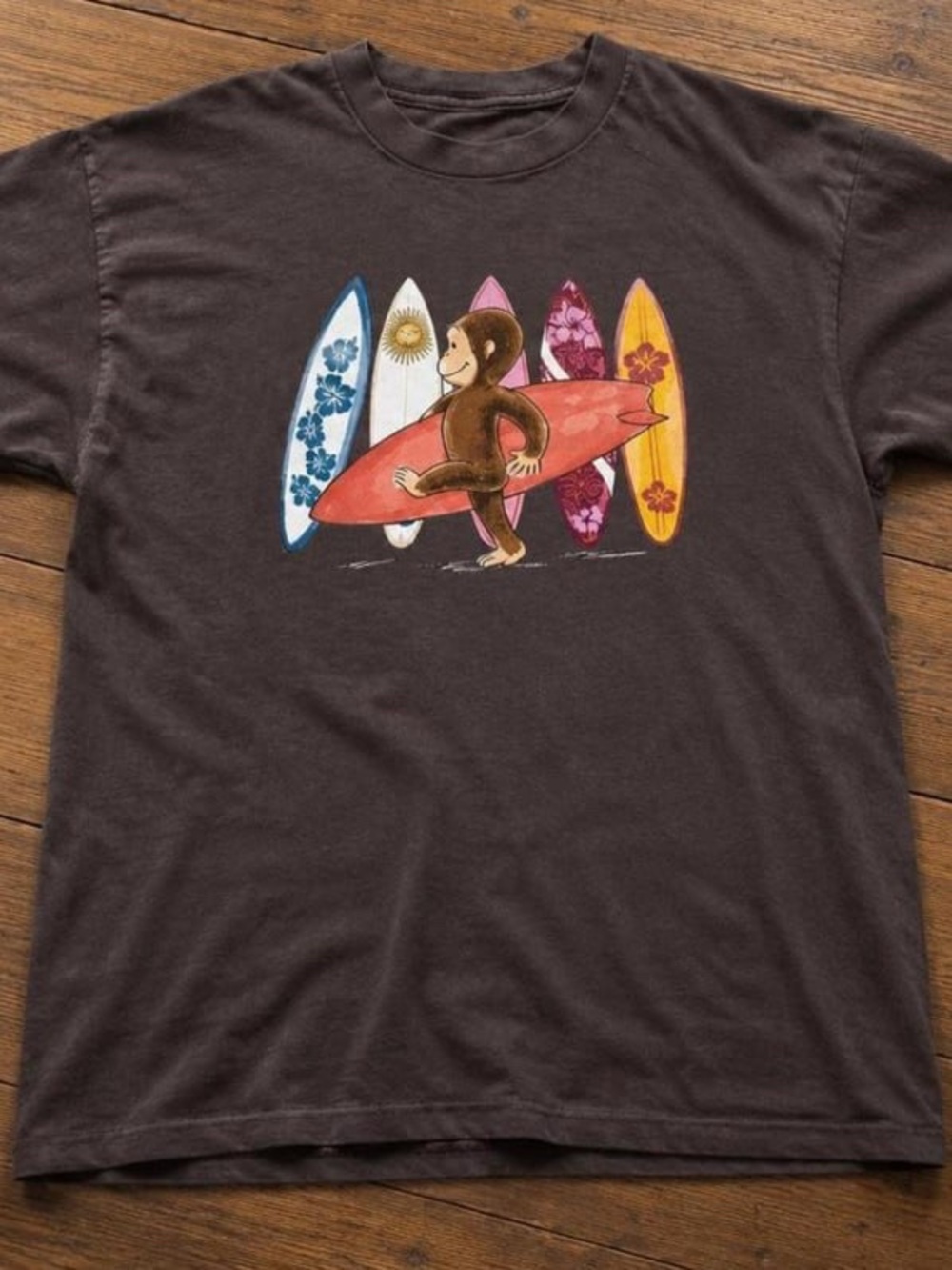 Curious George Monkey Surfing Graphic Tee